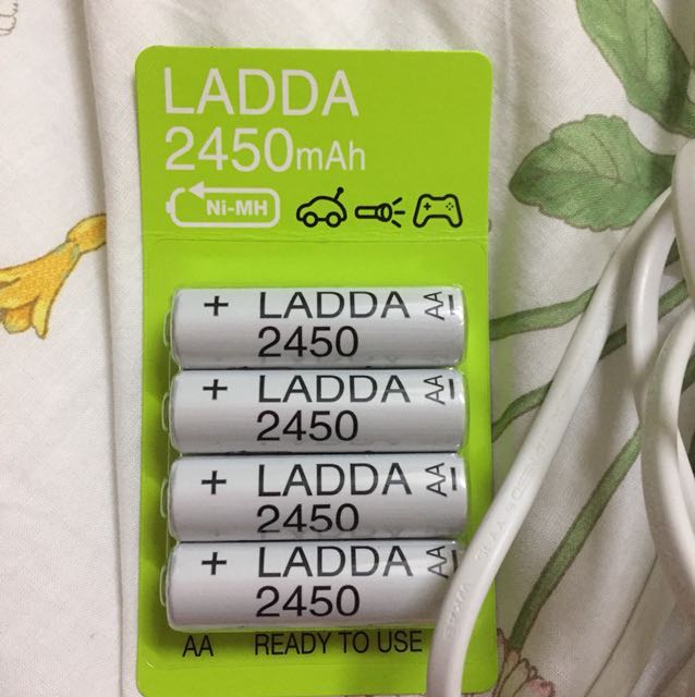 Rechargeable Battery + Charger IKEA LADDA, Computers & Tech, Parts