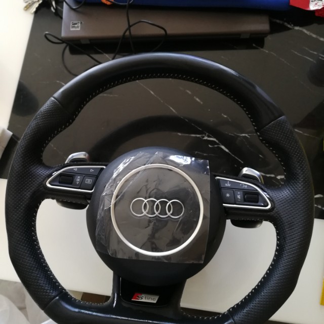 Audi s line flat store bottom steering wheel