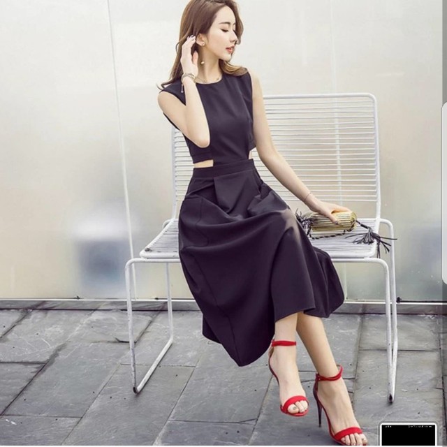Black Maxi Dress Office Wear Women S Fashion Clothes Dresses Skirts On Carousell