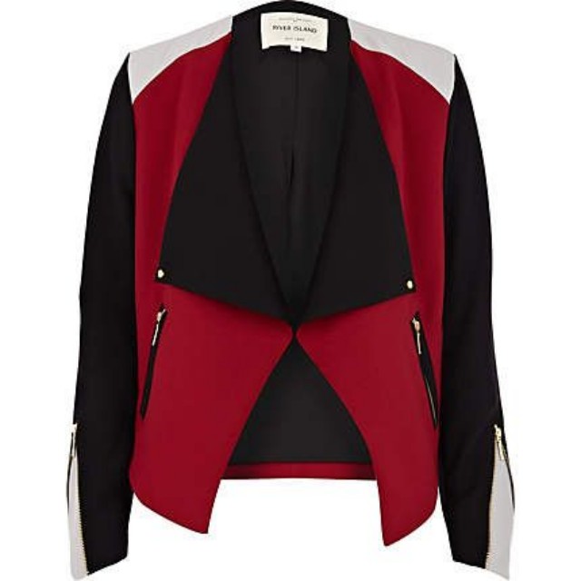 Brand new River Island Colour Block Biker Jacket Women s Fashion Coats Jackets and Outerwear on Carousell