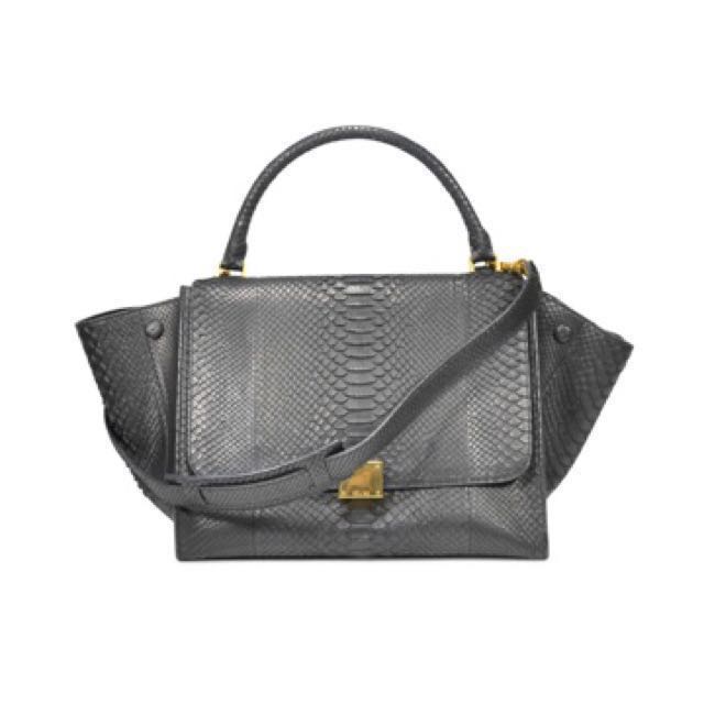 Celine Black Full Python Bag (Category: Cross-body Bags) located in Singapore. Submitted by jesjes2016 (Listing ID 136772634, Image 1). Description: Medium size, not used. Bought in Europe for Euro $5k .
