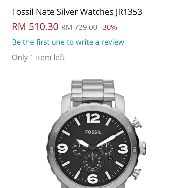 Fossil Nate Silver Watch