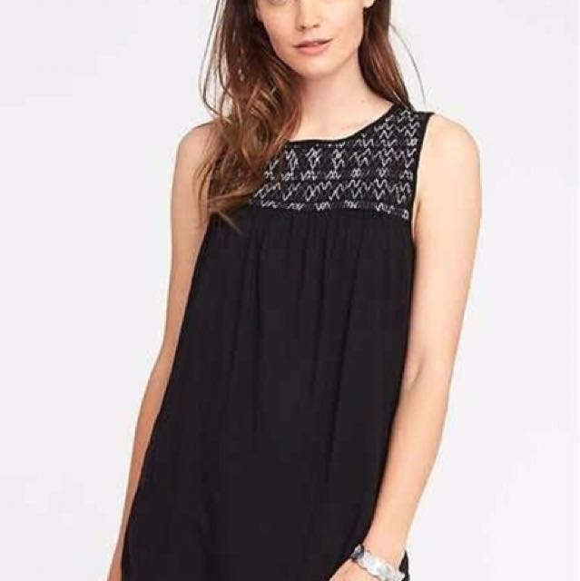 smocked yoke top