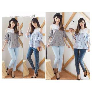 Blouse #1510 - Clairine cold shoulder Blouse
