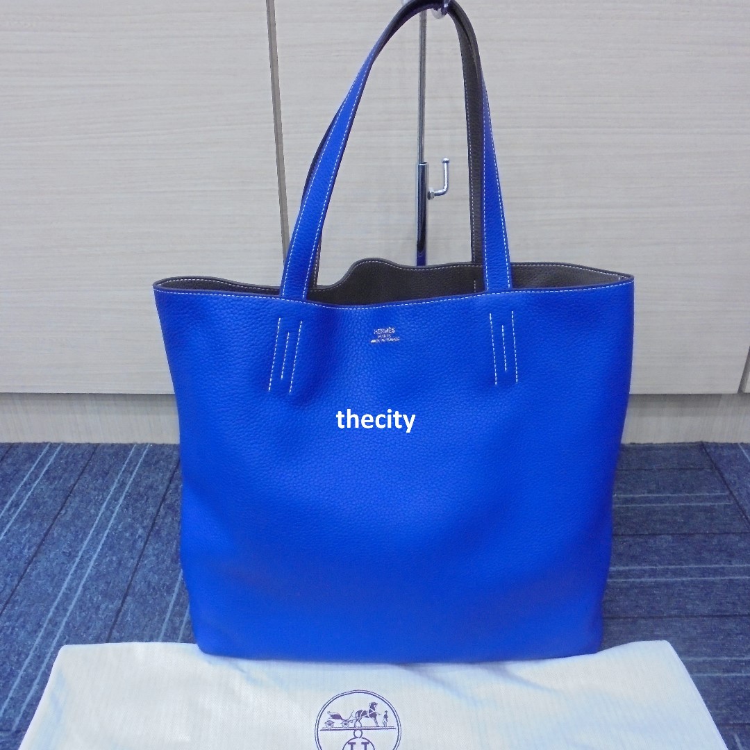 Hermès Blue De Malte And Iris Clemence Double Sens Tote 36, 2010 Available  For Immediate Sale At Sotheby's