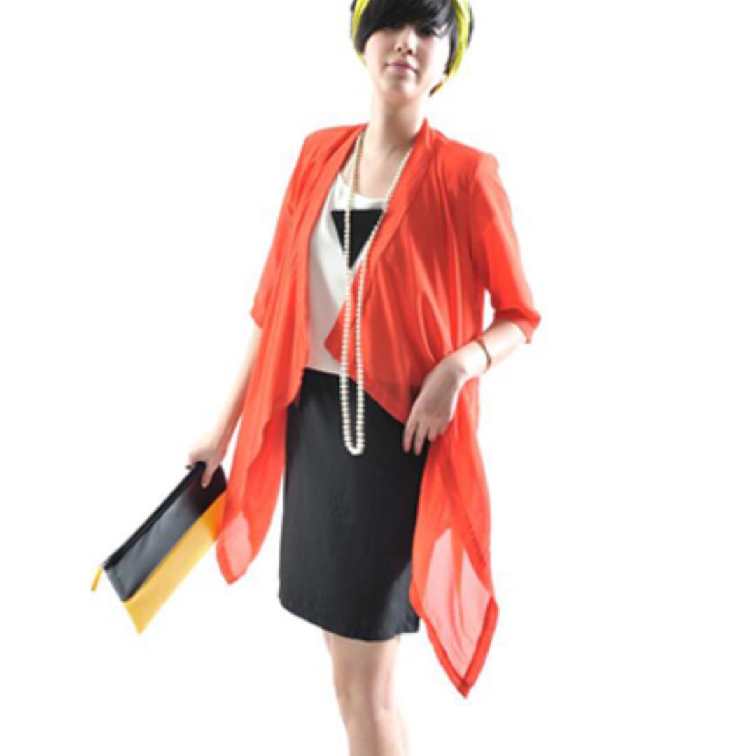Chiffon overlay top jacket