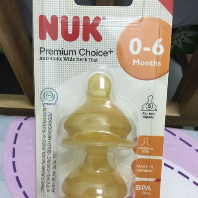 nuk wide neck latex teat
