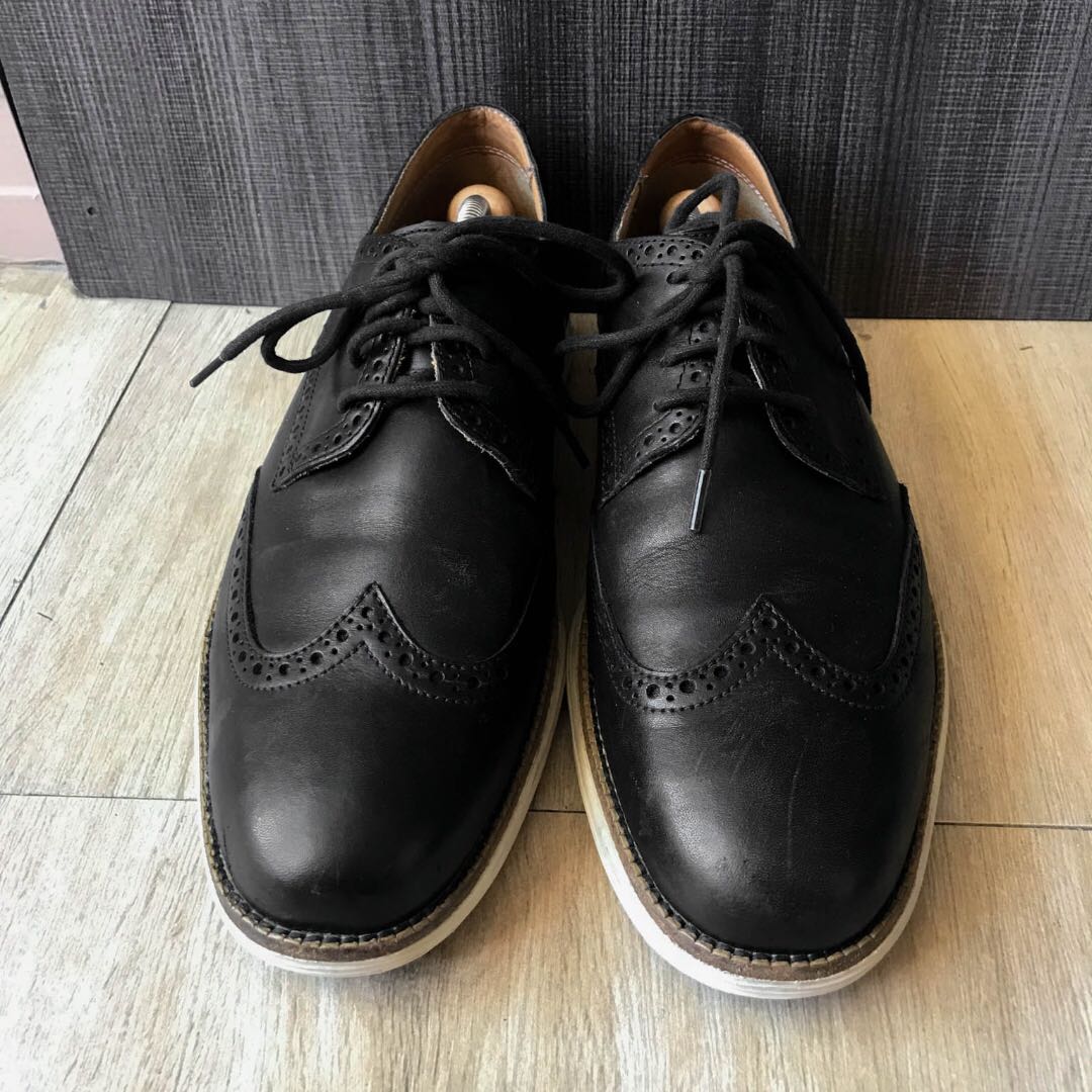 Obsidian Black Cole Haan Lunargrand Long Wingtip
