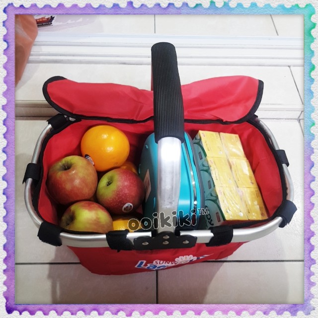 Picnic Red Cloth Basket foldable Sunway Lagoon Food Fruits Holder ...