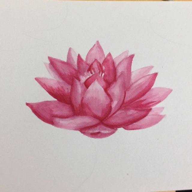 Water Lotus Watercolour Painting Design Craft Artworks On