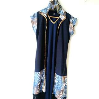 Baju etnik - long dress with capuchone