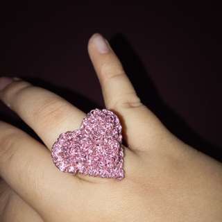 Pink heart ring