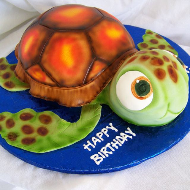 3d Cake Squirt Nemo Turtle Tortoise Fondant Food Drinks Baked