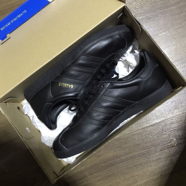 adidas gazelle all black leather