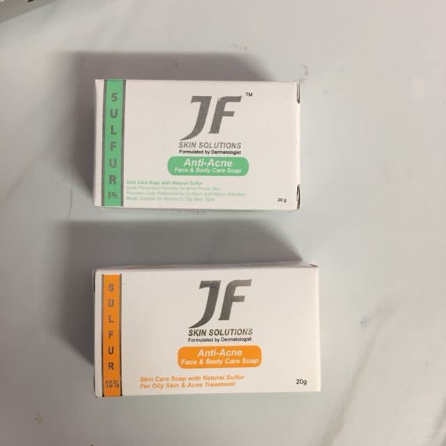 Jf Skin Solution Anti Acne 5 10 Sulphur Soap For Face And Body Travel Size 20g Health Beauty Skin Bath Body On Carousell