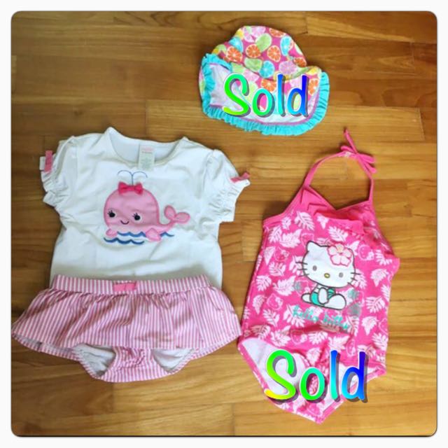 baby swimsuit and cap