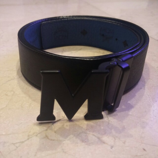 Mcm reversible black and blue belt Men s Fashion Watches