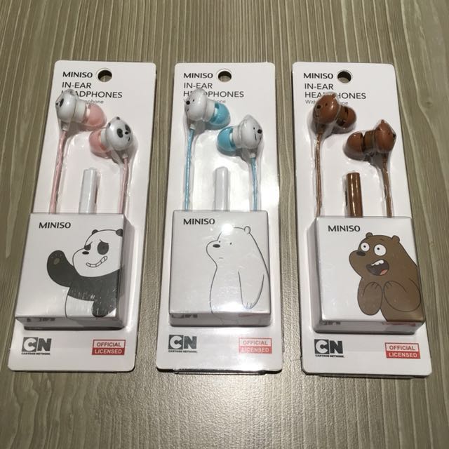 miniso we bare bears earphones