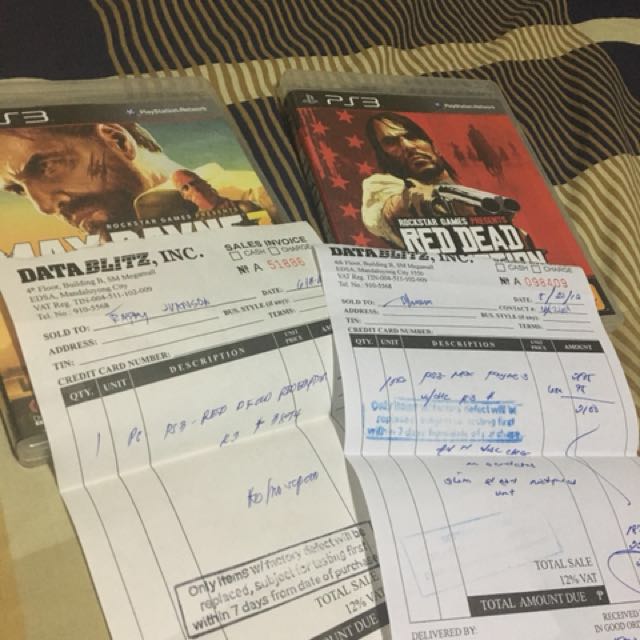 Rockstar Games PS3 (Category: PlayStation) located in Pasig City. Submitted by thejcstore (Listing ID 151055484, Image 2). Description: - RED DEAD REDEMPTION - MAX PAYNE 3 ALL ITEMS ARE IN MINT CONDITION ALL ITEMS ARE 100% AUTHENTIC AND BOUGHT AT DATA BLITZ ALL ITEMS ARE WELL TAKEN CARE OF AND 100% WORKING slight nego.