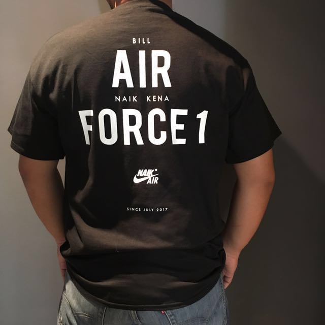 Tee (Category: Tshirts & Polo Shirts) located in Singapore. Submitted by rolz (Listing ID 99593703, Image 2). Description: Local Singapura Slang Merchandise by Barangbaik Naik Air T-shirt Tee Colour - Black with White print White with Black print Print - 2 sided print (front & back) Size from S-2XL (see attached sample chart) Place your print-to-order @ www.barangbaiksg.ecwid.com Support Local! :D Tags: silkscreen, Nike, airforce one, parody, tsh