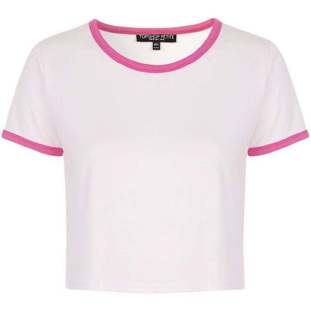 Pink and white ringer tee Clearance