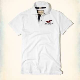 小麥代購全新XS/M號Hollister hco海鷗 白色年輕休閒polo衫