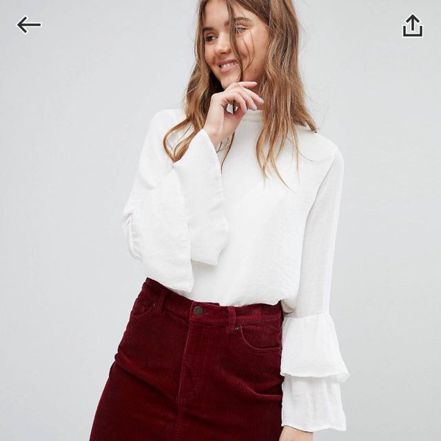 double ruffle sleeve blouse