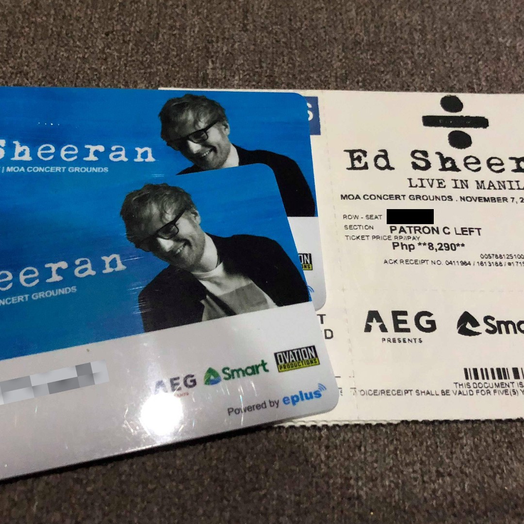 ED SHEERAN IN MANILA 1 ticket Patron C, Tickets & Vouchers, Event