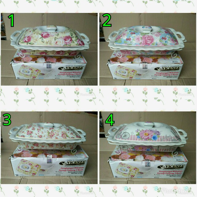 Food Warmer Vicenza Persegi Penghangat Makanan Motif Shabby Chic
