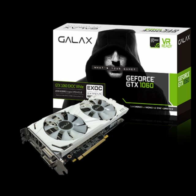 GALAX GeForce GTX 1060 EXOC White 6GB 192 bit GDDR5 Computers Tech Parts Accessories Computer Parts on Carousell