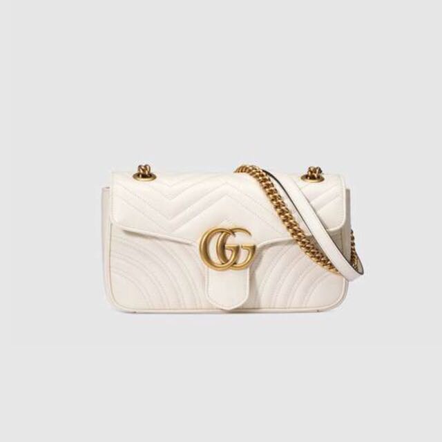 Gucci small GG marmount white sling bag 