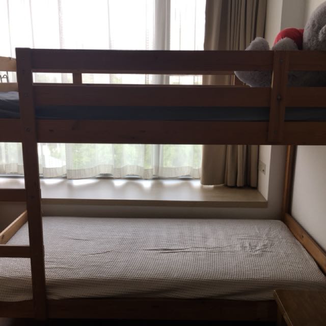 IKEA MYDAL bunk bed frame & mattress, Furniture & Home Living