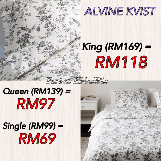 Ikea Quilt Cover Set Alvine Kvist King N Single Only Home