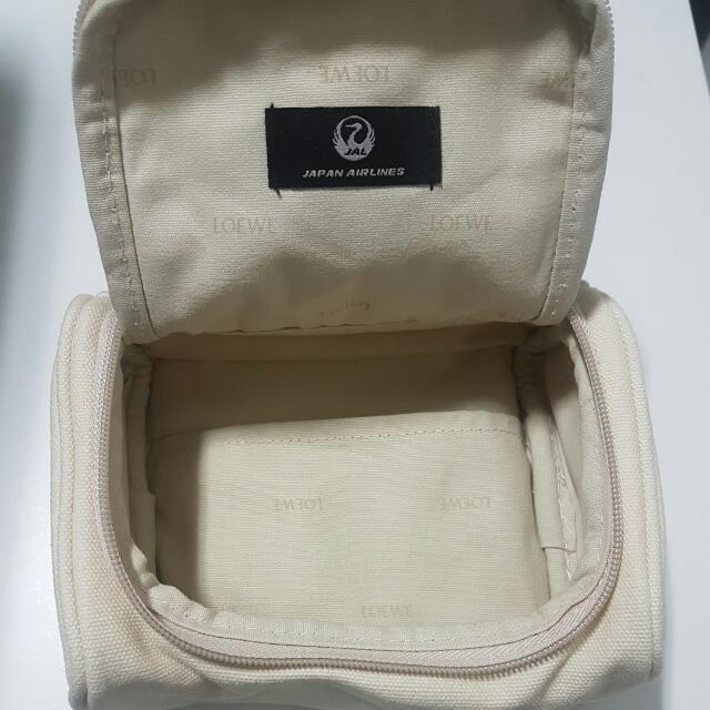 Loewe Japan Airlines JAL First Class Amenity Kit, Cream Coloured, Bag