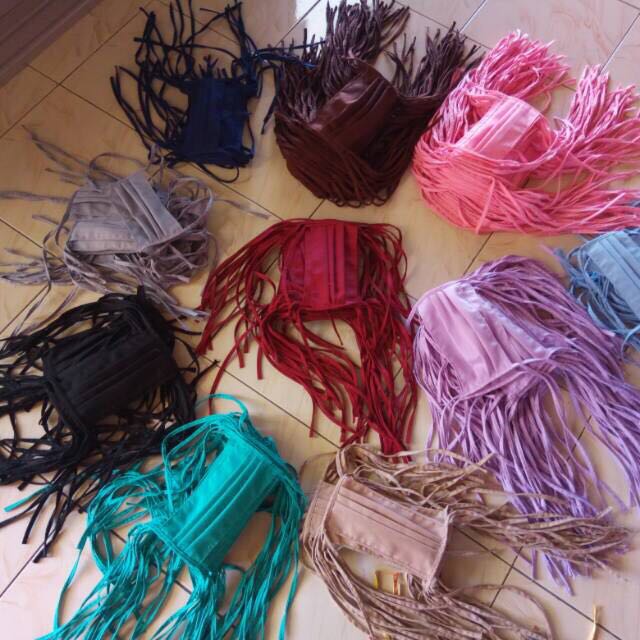 Masker Kain Hijab Katun Oxford Women S Fashion Women S Clothes