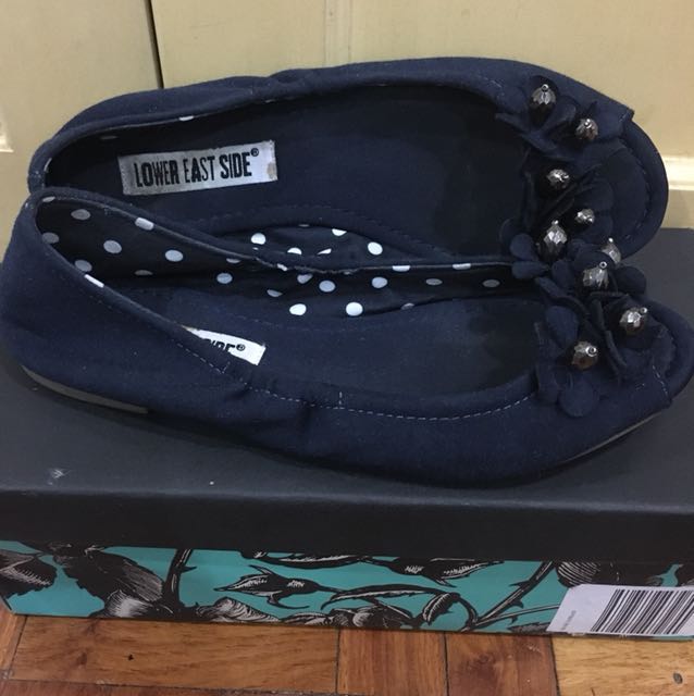 navy blue flats payless
