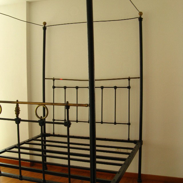 Rare 1920s fourposter iron bed frame, Furniture & Home Living