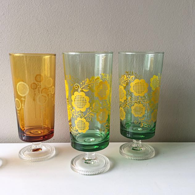 Stem Parfait Footed Glasses Aderia Color Japan, Furniture & Home Living