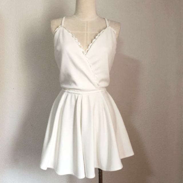 White flowy playsuit clearance