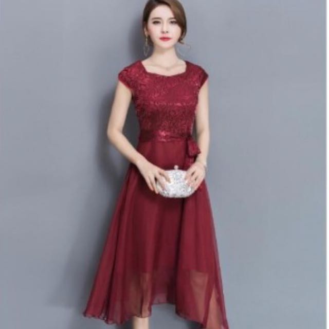 red dinner dress
