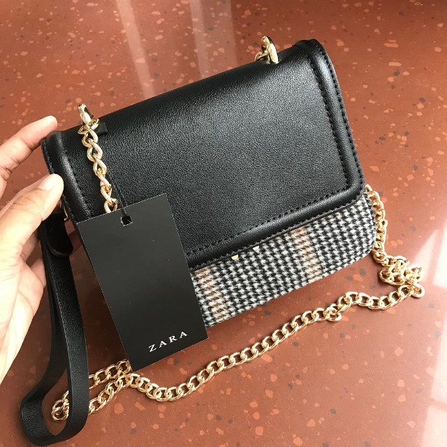 ZARA CONTRASTING CROSSBODY BAG CHAIN 