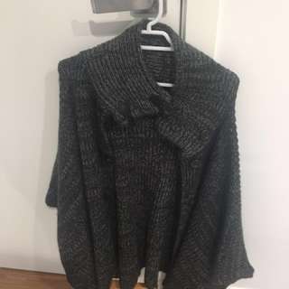 Bat sleeve wool cardigan