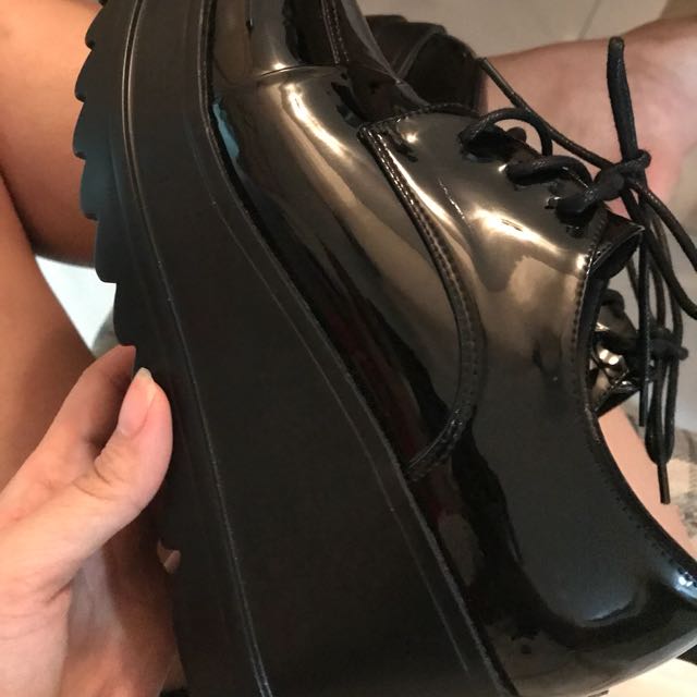 mens black platform shoes