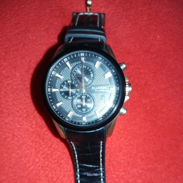 Ellesse Mcmlix leather watch, Men's 