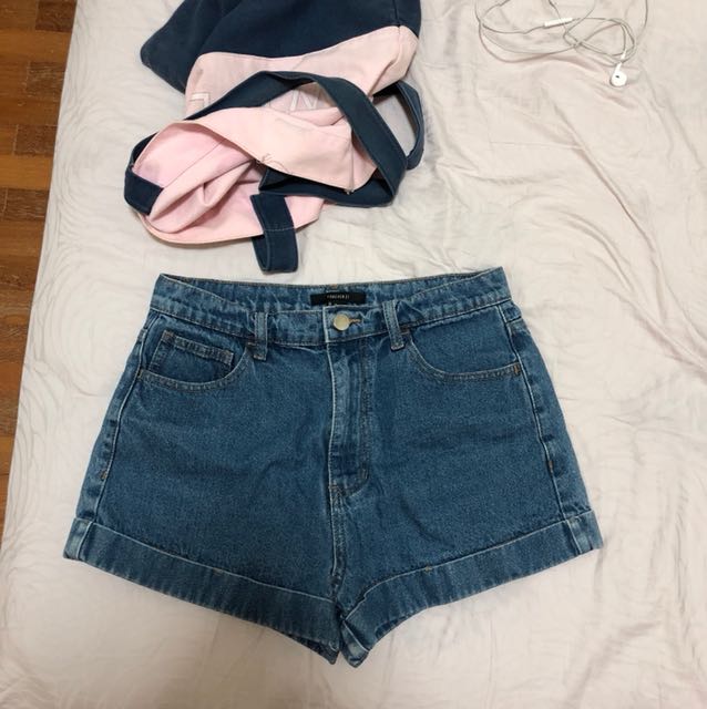 Forever 21 Denim Mom Shorts Women s Fashion Bottoms Jeans Leggings on Carousell