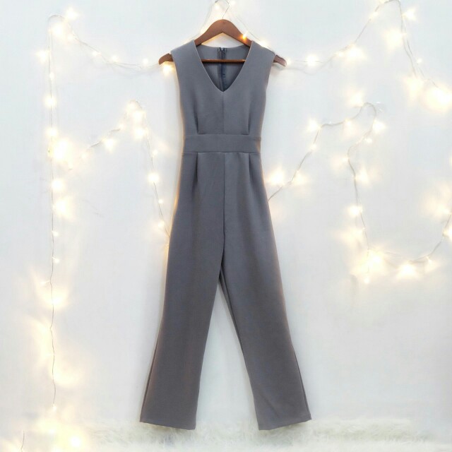 formal gray jumpsuit
