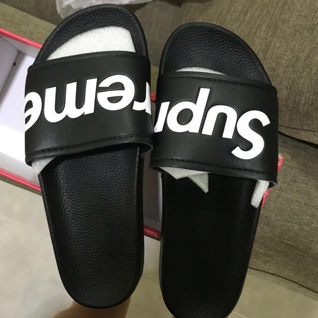 Authentic Supreme Sliders, Men's Fashion, Footwear, Flipflops and Slides on  Carousell