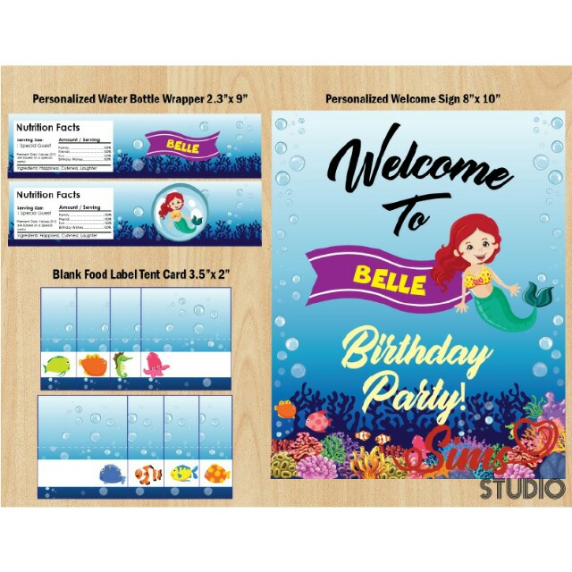 Little Mermaid Birthday Invitation Mermaid Party Package Mermaid