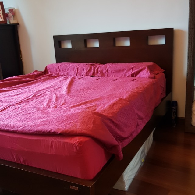 Picket & Rail Bed frame and Side Table, Furniture & Home Living