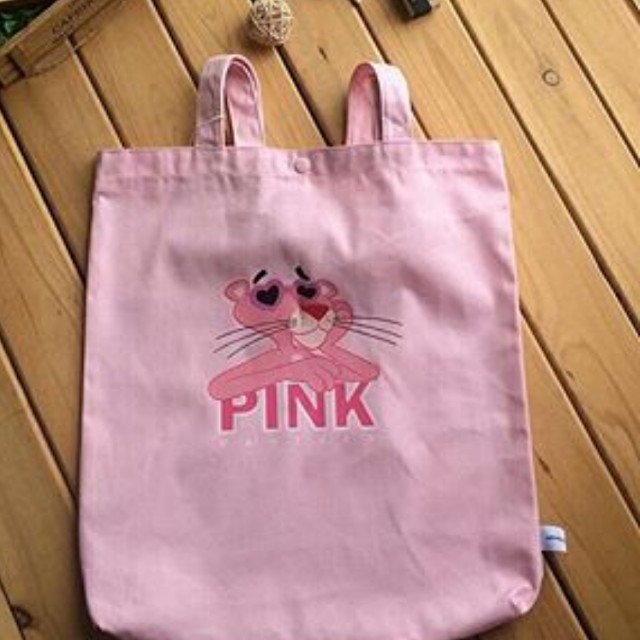 pink panther tote bag miniso